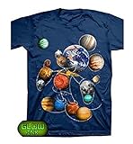 Disney Mickey Mouse Planet Glow Unisex Adult Fashion Top Tee Shirt