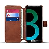 INFLATION Samsung Galaxy S8 Plus Leather Wallet Phone Case with 2 ID Credit Card Slot Holder Flip Cover Stand