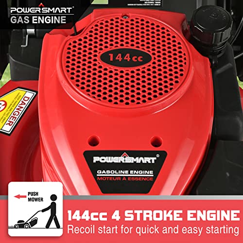 PowerSmart Push Lawn Mower Gas Powered 21 Inch, 3in1 Gas Lawn Mower