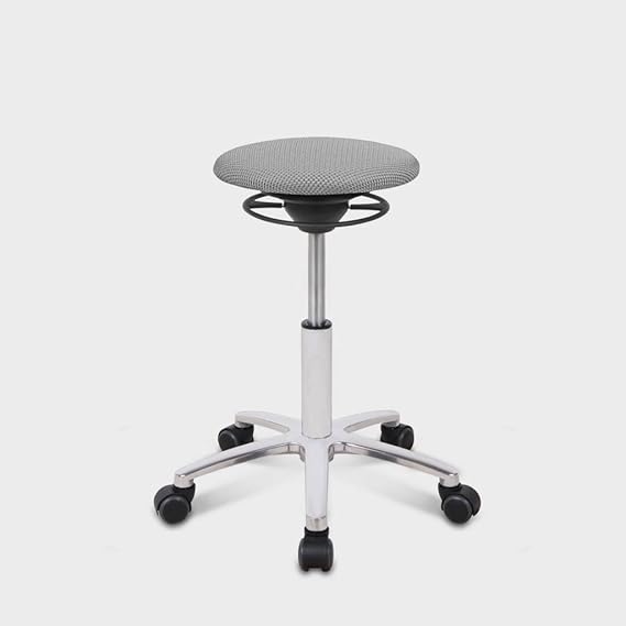 BALIMO ROLL, Bürohocker, Sitzhocker, ergonomischer Rücken-Trainer, Bezug hellgrau