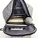 Sling Bag with USB Charging Port & Headphone Hole, Smart Crossbody Bag College School Chest Casual Daypack Travel Shoulder Backpack for Women Men Outdoor Sport Gym Hiking Cycling Day Trip - Gray
