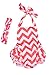 DQdq Baby Girls' Wave Striped Print Ruffles Romper Summer Dress