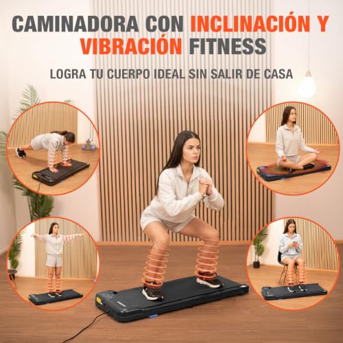 Altera Rambler - Caminadora Eléctrica Vibratoria Plegable Inclinacion | 120 kg, Motor 2.75 HP, 1-6 km/h, Vibración 4 Niveles, Inclinación Manual, Control Remoto, Compacta para Casa y Oficina