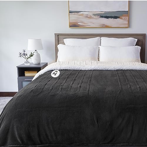 Sunbeam Royal Luxe Sherpa Night Fog Heated Blanket Twin Pricepulse