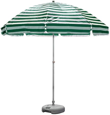 Mltyq 8 2ft Striped Beach Umbrella Uv 50 Portable Outdoor Patio Garden Umbrella Sun Shelter With 8 Sturdy Ribs And Crank Color Green And White Stripes Amazon Co Uk Kitchen Home