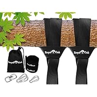 Royal Oak Easy Hang (4FT) TREE SWING STRAP X2 - Holds 2200lbs- Heavy Duty Carabiner - Bonus Spinner - Perfect for Tire and Saucer Swings -100% Waterproof-Easy Picture Instructions -Carry Bag Included!