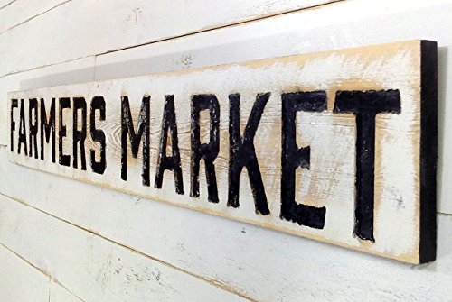 FARMERS MARKET Sign Horizontal 55"x8"- Carved in Cypress Lumber