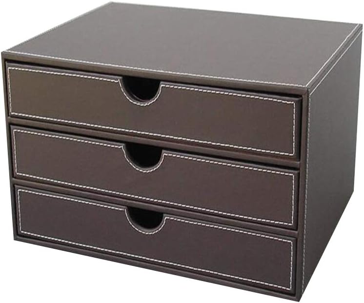 Ywqqdp Business Storage Products Desk Counter File Cabinet Creative Drawer Type Data Storage Box Leather Brown Amazon Co Uk Kitchen Home