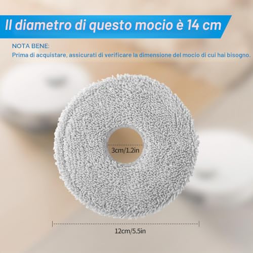 Dreame L10s Ultra Gen 2 Cloths for Dreame L10s Ultra/L20 Ultra/L10s Pro Ultra Heat, Robot Vacuum Cleaner Accessories, Reusable and Washable
