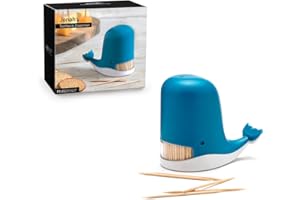 PELEG DESIGN Jonah Toothpick Holder - Cute Whale Toothpick Dispenser - Fun and Decorative Plastic Toothpick Holder for Easy A
