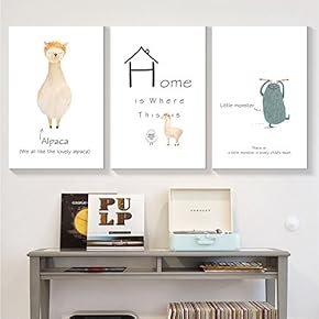 3 Panel Cute Alpaca at Home Animal x 3 Panels