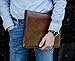 Time Resistance Leather Portfolio - A4 Document Folder - Italian Handcrafted Padfolio Organizer (Brown) - Gift Box Included