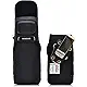 Turtleback Holster Compatible with Samsung Rugby 4, Flip Phone Pouch Case, Magnetic Closure (Black Leather/Rotating Clip) - Made in USA