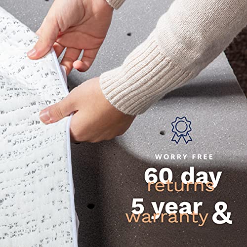 ViscoSoft 3 Inch Charcoal Memory Foam Mattress Topper Short Queen