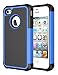 CHTech iPhone 4 Case, iPhone 4S Case,Fashion Shockproof Durable Hybrid Dual Layer Armor Defender Protective Case Cover for Apple iPhone 4S/4 - Blue