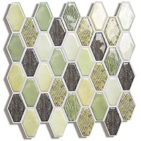 Yuyangnengy Peel and Stick Tile Backsplash,Self Adhesive Wall Tile for Kitchen Bathroom,5 Pack - 10" x 10.7(100% Refund Without Return!)