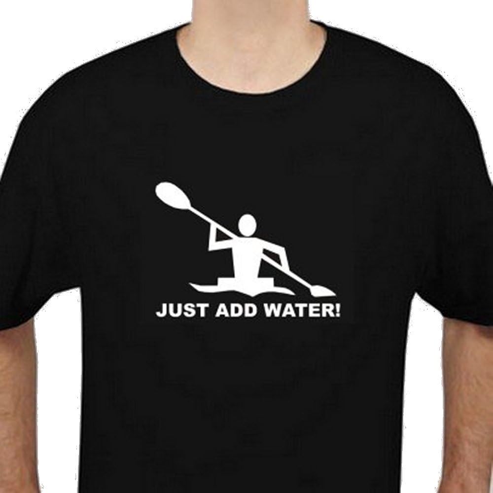Kayak Tshirt Black with Just Add Water Logo ptinted in white (Medium