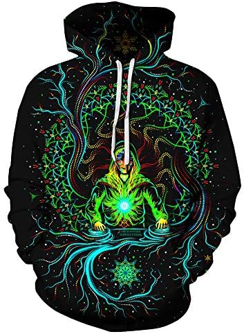 SAINDERMIRA Unisex Fashion 3D Digital Galaxy Pullover Hooded Hoodie Sweatshirt Athletic Casual with Pockets