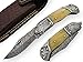 AishaTech Bear Head Pocket Knife Damascus steel Lock Blade Bone Handle