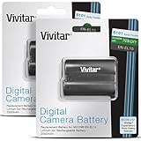 EN-EL15 Vivitar Battery Set for Nikon D850, D810, D800, D750, D7500, D7200, D7100, D610, D600, 1 V1 (2-Pack Li-Ion Rechargeable Replacement Batteries, 2500mAh, 100% Compatible with Original)