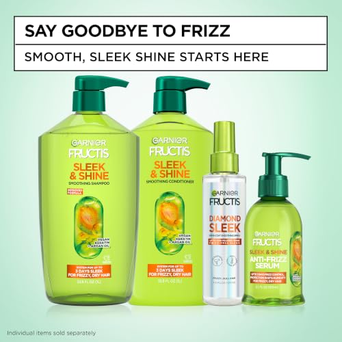 Garnier Fructis Sleek & Shine Anti-Frizz Serum, Frizzy, Dry, Unmanageable Hair, 5.1 fl. oz., 1