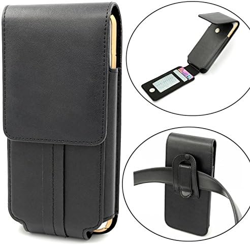 iPhone 8 Plus Holster Case,Dlames Leather Belt Clip Holster Pouch with Card Holder for Samsung Galaxy S8 Edge, iPhone 7 Plus (Fits with a Thin Case On)