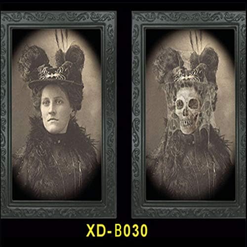 Avton Halloween 3D Photo Frame Horror Ghost Lenticular Morphing Changing Moving Face Picture Zombie Vampire Theme Halloween Party Home Wall Decor (B030)