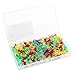 Yalis Push Pins Color Thumb Tacks 150-Count Standard Push Pins Steel Point and Transparent Plastic Head