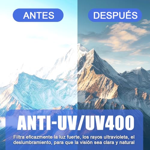 NIAWEA Gafas para Ciclismo,2pzs Gafas de Sol Deportivas Polarizadas, Lentes de Ciclismo, Alta Definición,Amplio Rango de Visión,Protección Uv400,Para Ciclismo,Pesca,Senderismo,Correr
