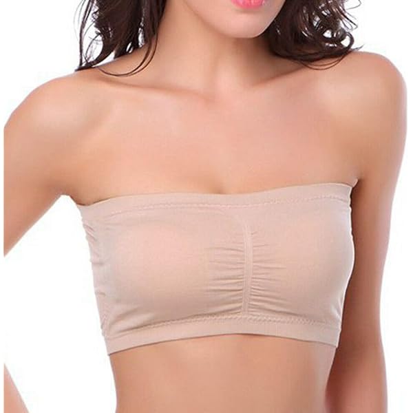 Sujetador Bandeau Sin Costuras Para Mujer – De Nailon Elástico, Con Apoyo Y Cierre De Gancho – Ideal Para Vestidos Sin Tirantes, Bodas O Diario