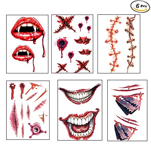 3d Tatouage Temporaire Halloween Tattoo Autocollant
