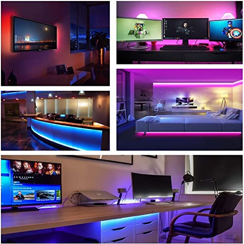 FARFU Led Strip Lights, 32.8ft 5050 RGB Led Lights Strip Kit (Ultra Bright, 54 Pieces LED Light Source per Meter) with 44 Keys IR Remote, Led Lights for Bedroom, Home Decoration