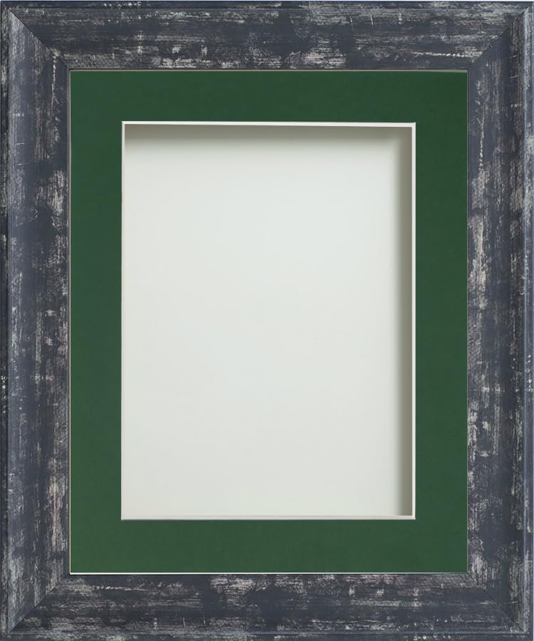Frame Company Lynton Coal Photo Frame with Bottle Green Mount, 7x5 for 6x4 inch, fitted with perspex