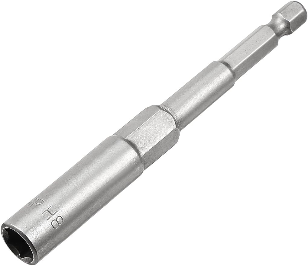 Sourcingmap 1/4" Quick-Change Hex Shank 8mm Nut Setter Driver Drill Bit, 100mm Length, Metric No-Magnetic