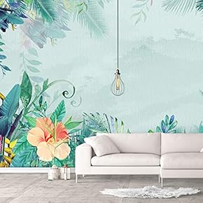 Wall Murals for Bedroom Green Plants Animals Removable Wallpaper Peel and Stick Wall Stickers - 66x96 inches