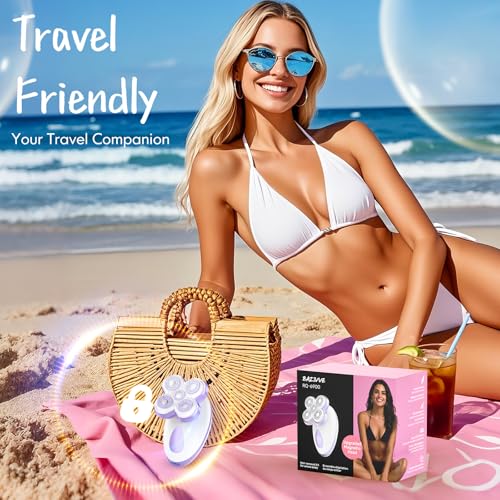 Electric Razors for Women - Upgraded Magnetic Electric Shaver for Women, Cordless Painless Hair Remover for Legs Bikini Face, Lady Trimmer for Sensitive Skin, Detachable and Waterproof, Purple