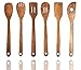 6 Piece Coconut Wood Kitchen Utensils: Wooden Spoon And Spatula Set With Unique And Elegant Design, Perfect For Serving, Mixing And Turning, Eco Friendly And Non Stick Cooking Tools