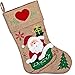 Gift Boutique Burlap Stocking Includes Christmas Tree, Snowman & Santa; 18, 3 Pack