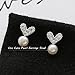 Leiothrix Korean Style Earrings Stud Geometrical Heart-shaped Pearl Earrings Jewelry for Women and Girls