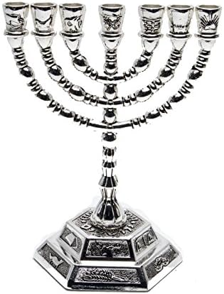 Large Menorah Silver Plated From Holy Land Jerusalem