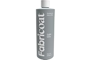 Fabricoat - Fabric Paint for Furniture - 17oz / 500ml Light Grey - Restore or Change the Color of Couches, Chairs, Upholstery, Soft Furnishings, Car Interiors, Clothing, & Footwear
