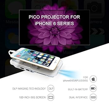 Skyzonal DLP proyector LED Proyector único para iPhone 6/6S/6plus ...