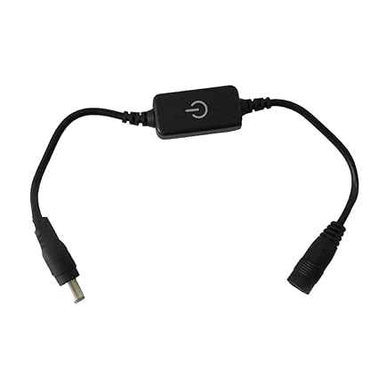 2A 12-24V Touch Switch Cable Touch Panel Dimmer for Single Color Led Strip - Black, as described