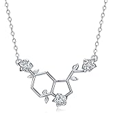 SCZKLAQ Happiness Serotonin Necklace for Women - 925 Sterling Silver Chemical Molecule Jewelry