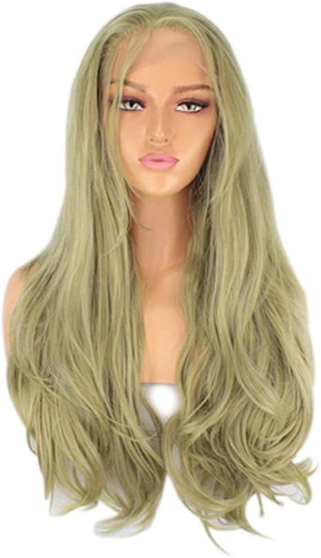 Amazon Co Jp Abcdesun 合成レースフロントウィッグロングピンクパープルオレンジグリーンホワイトウィッグミズウェーブヘア女性カーリー ホビー