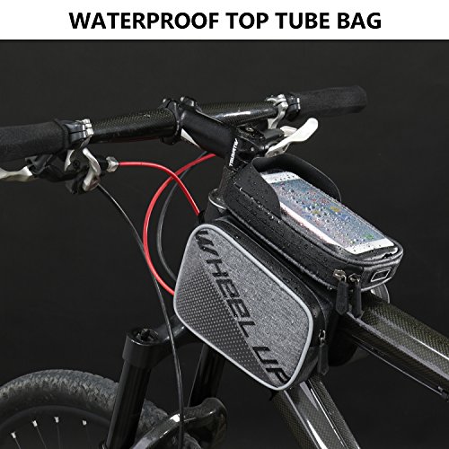 PlasMaller Bike Frame Bag Bicycle Top Tube Bag Cell Phone Bag Waterproof Sensitive Touch Screen