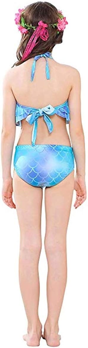 Da Kinder Meerjungfrauschwanz Bikini Badeanzug Schwimm Cosplay 4 Teiliges Set