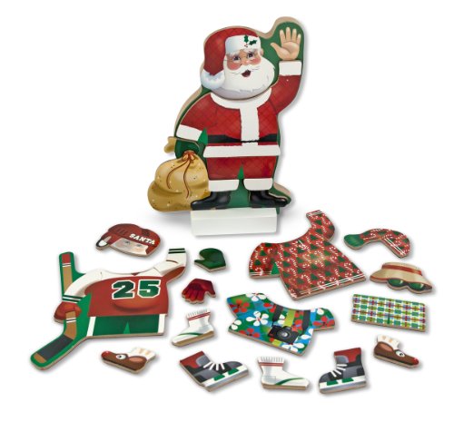 Melissa & Doug Santa Wooden Dress-Up Doll and Stand With Magnetic Accessories (22 pcs)