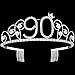 BABEYOND Crystal Birthday Tiara Crown Princess Birthday Crown Hair Accessories Happy 90th Birthday Crown Tiara for Women (90 Birth)
