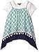My Michelle Girls' Big Printed Tank with Crochet Pom Trim and Tee Underneath